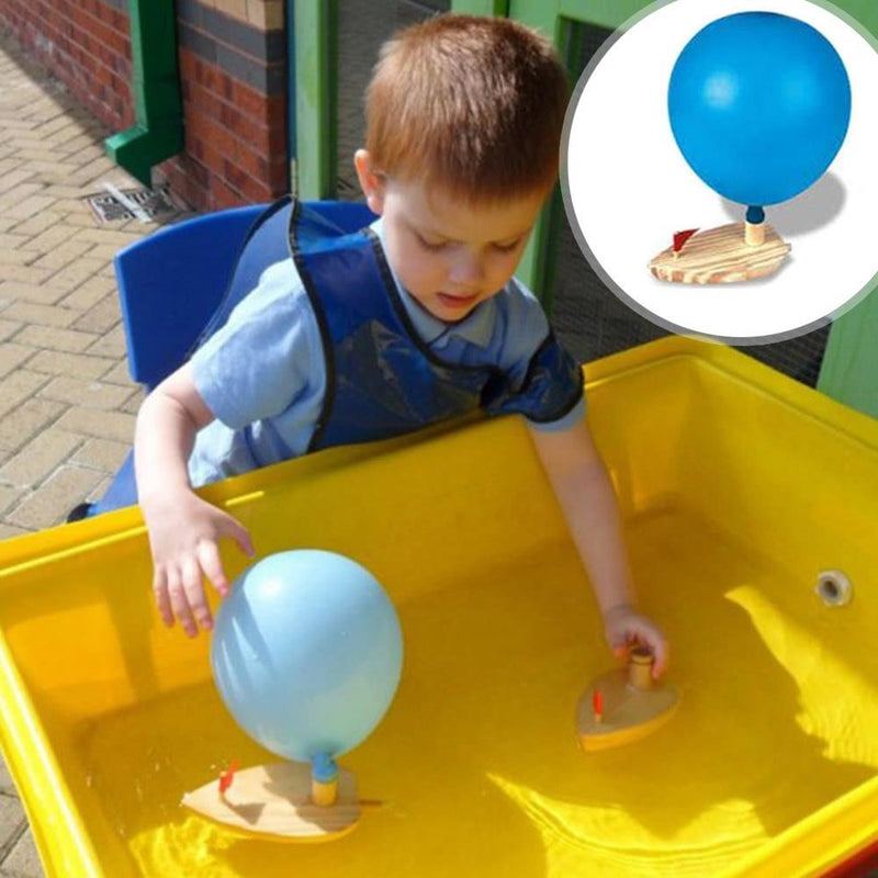 Barco de Madeira e Balão de Brinquedo para Piscina