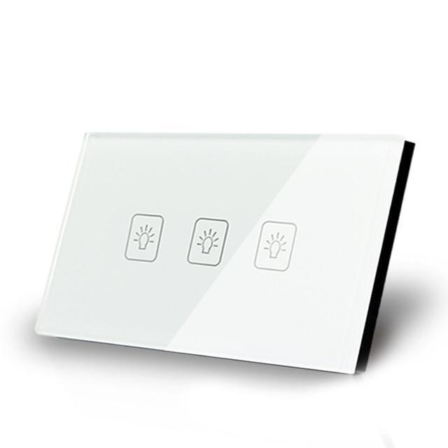 Smart Interruptor Wifi Touch Screen Wallpad 3 Teclas - Retangular