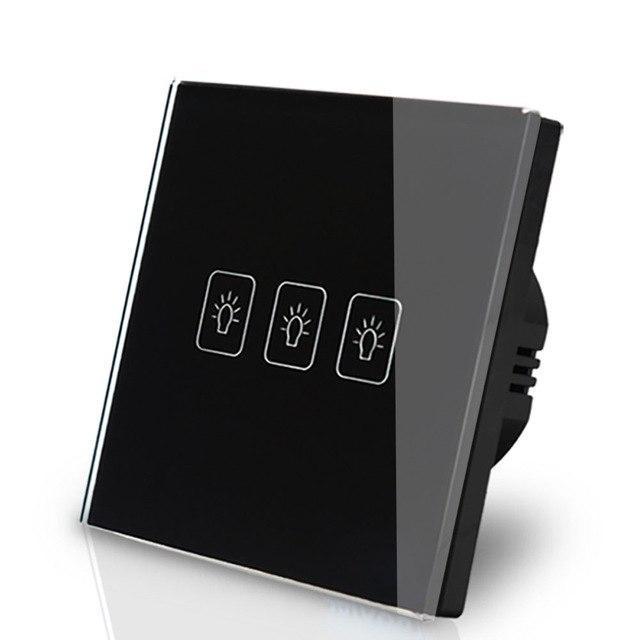 Smart Interruptor Wifi Touch Screen Wallpad 3 Teclas - Quadrado