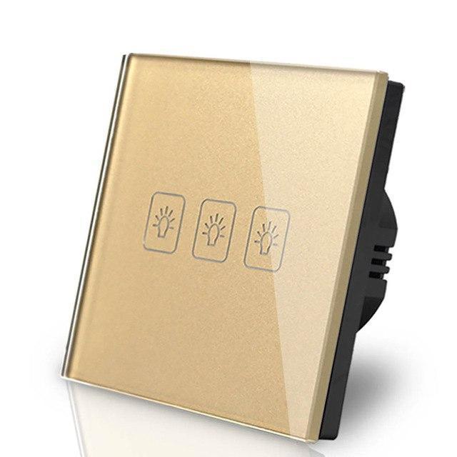 Smart Interruptor Wifi Touch Screen Wallpad 3 Teclas - Quadrado