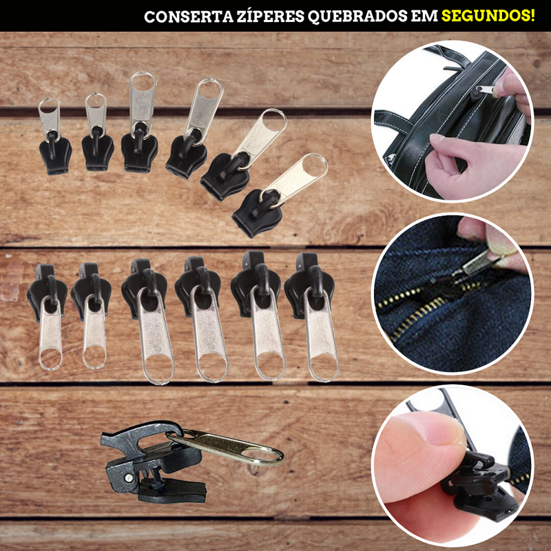 Kit Reparo de Zíperes Universal Instantâneos SnapZip