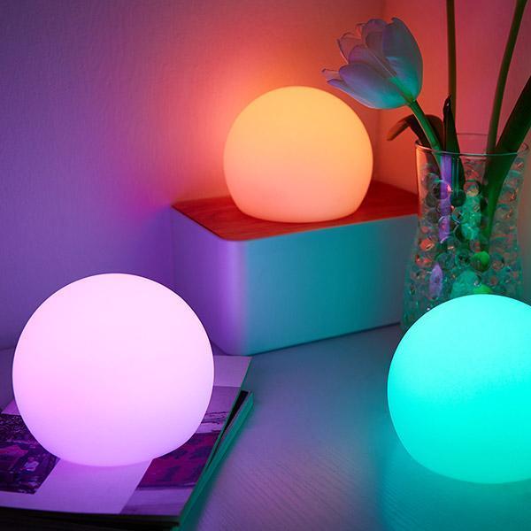 Luminária Portátil Esfera LED RGB Impermeável 12cm LuminaSphere