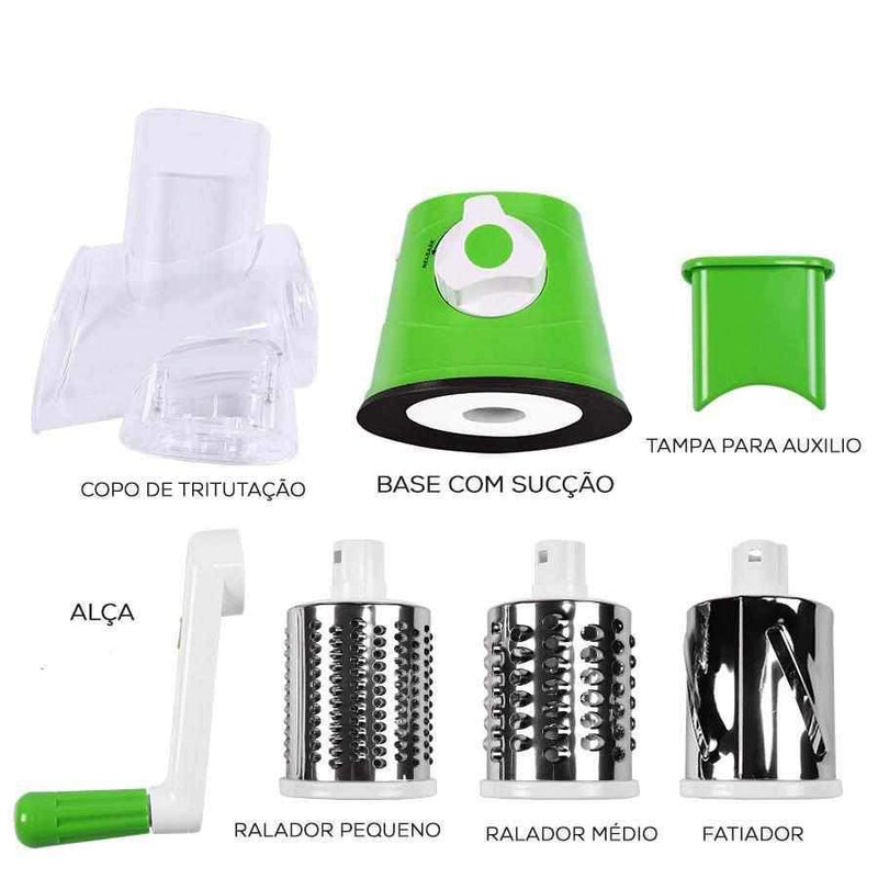 Fatiador e Ralador de Frutas e Legumes 3 em 1 Aço Inoxidável MultiCort Inox